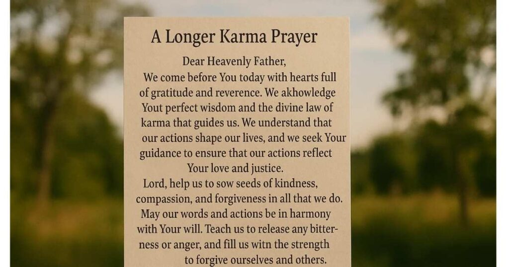 A Longer Karma Prayer