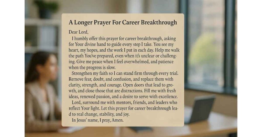 A Longer Prayer For Career Breakthrough