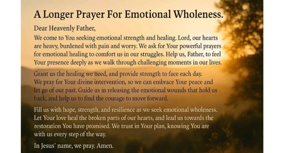 A Longer Prayers For Emotional Wholeness