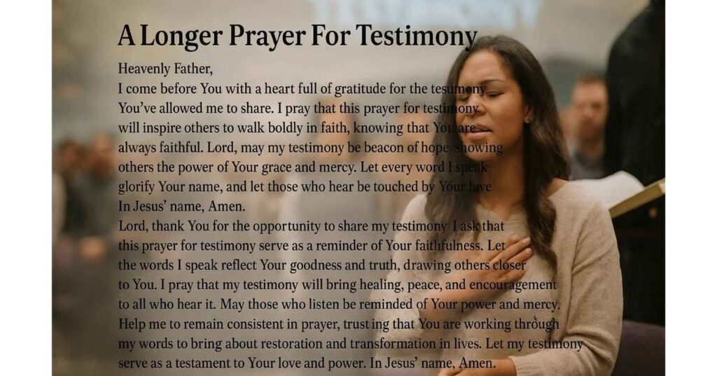 A Longer Prayer For Testimony