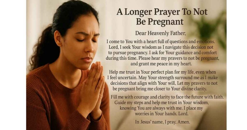 A Longer Prayer To Not Be Pregnant