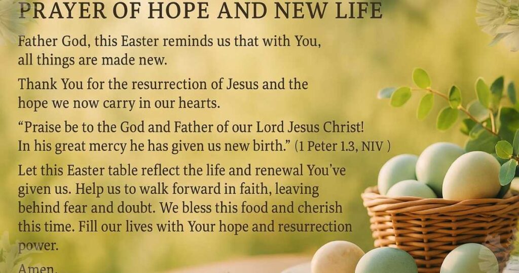 Prayer For Easter Dinner of Hope and New Life