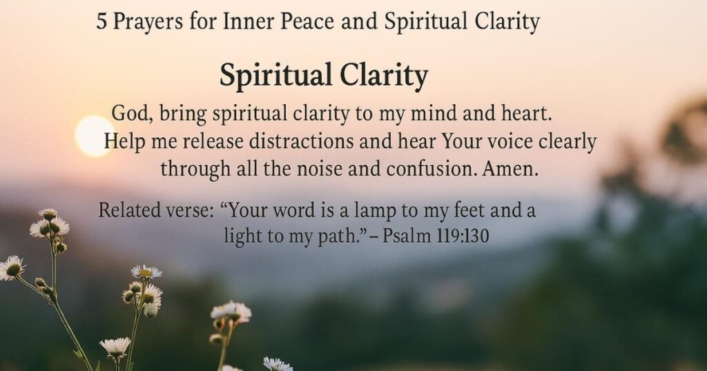 Prayers for Inner Peace and Spiritual Clarity