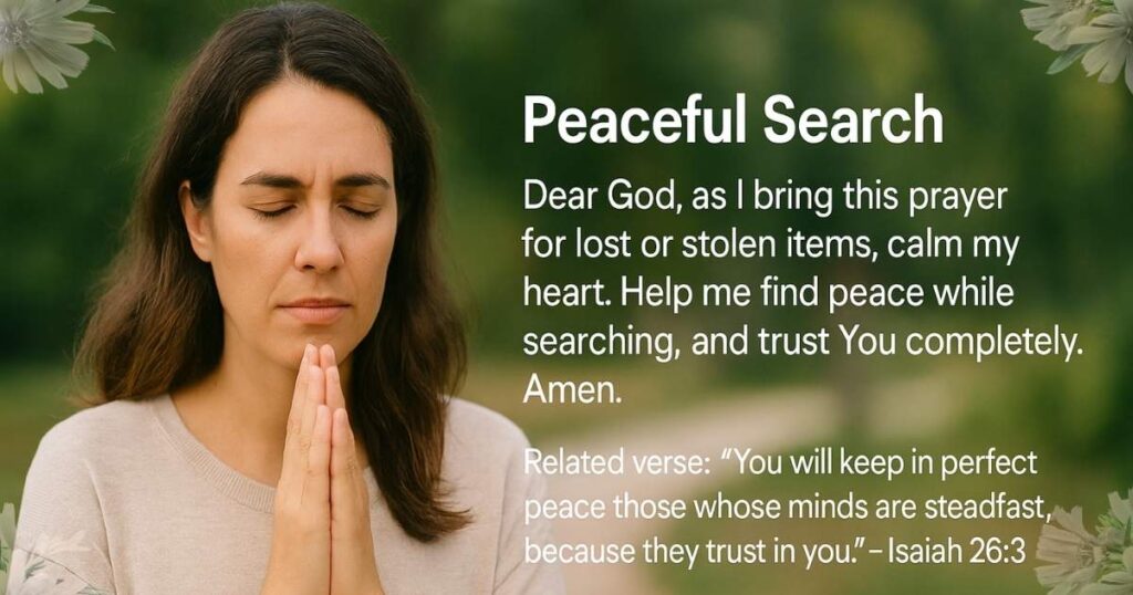 Prayers for Lost or stolen Items and Peace of Mind
